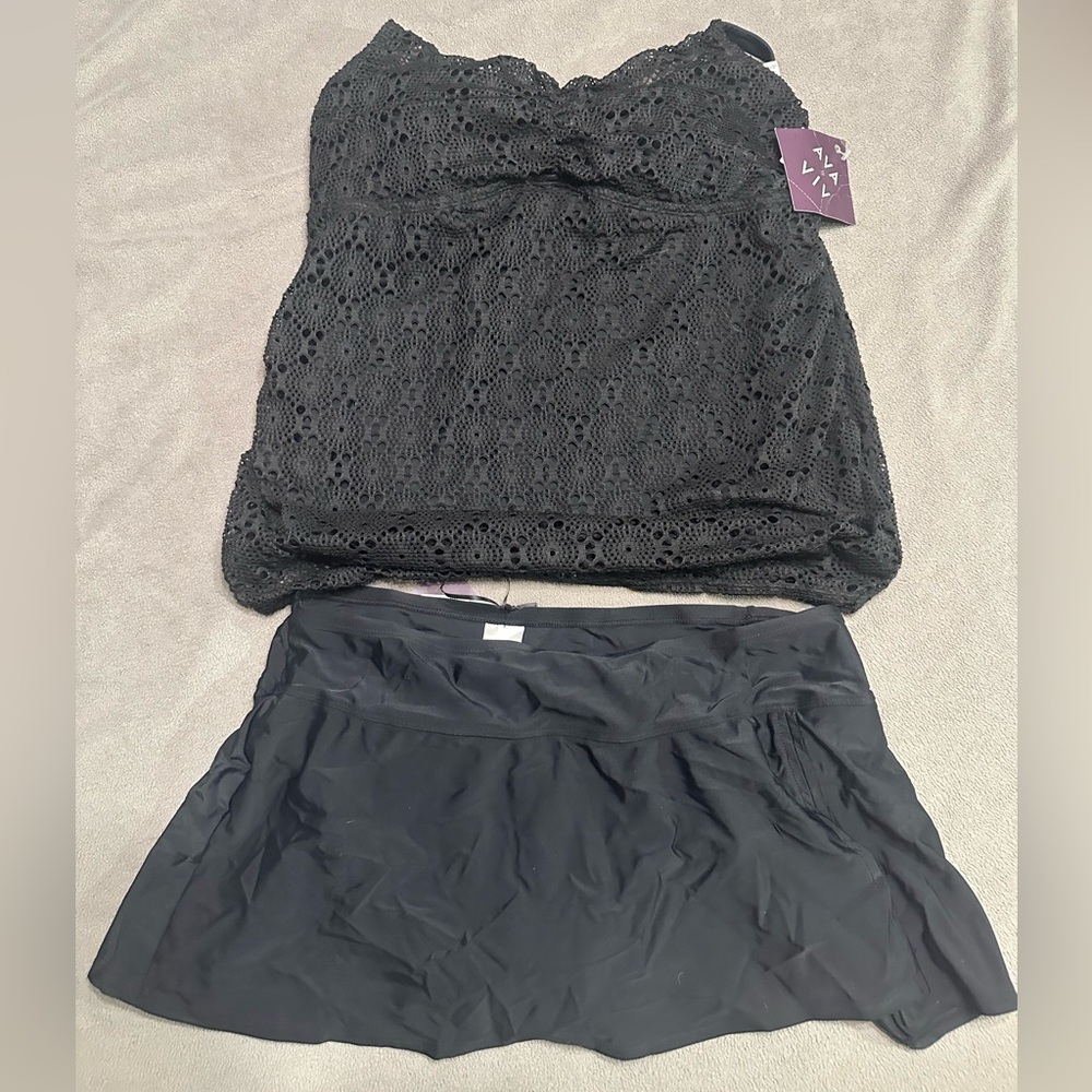 Ava & Viv Black Lace Swim Set